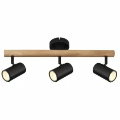 Lampes En Bois-Luminaires Globo Lighting Plafonnier Globo HERTI Brun, Noir, 3 lumières