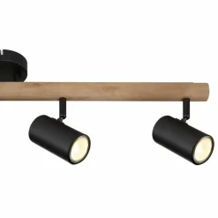 Lampes En Bois-Luminaires Globo Lighting Plafonnier Globo HERTI Brun, Noir, 4 lumières