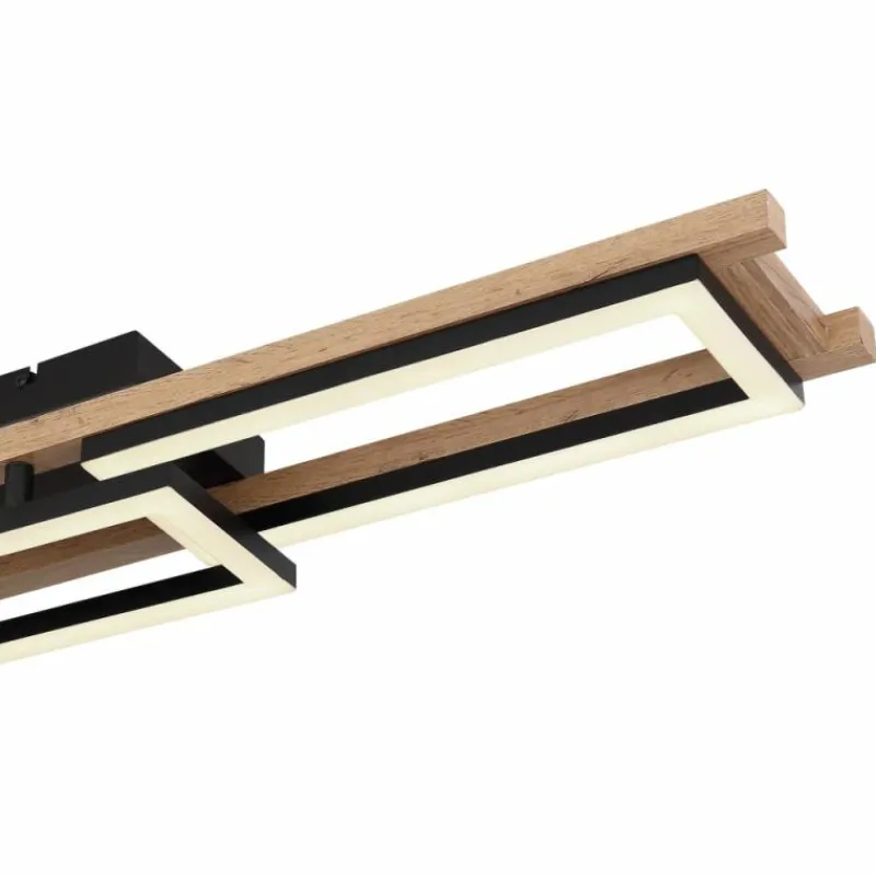 Lampes En Bois-Luminaires Globo Lighting Plafonnier Globo ILLA LED Couleur bois, Noir, 1 lumière