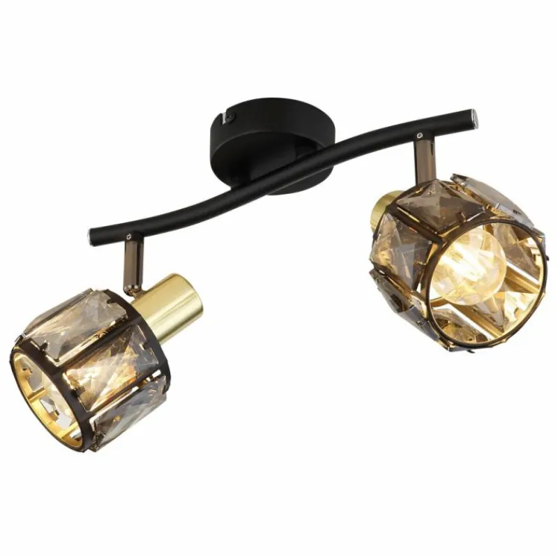 Lampes Dorées-Luminaires Globo Lighting Plafonnier Globo INDIANA Noir, 2 lumières