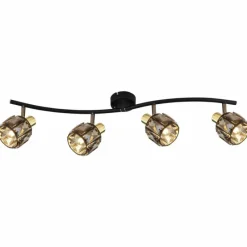 Lampes Dorées-Luminaires Globo Lighting Plafonnier Globo INDIANA Noir, 4 lumières
