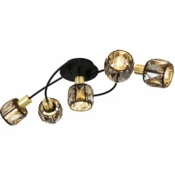 Lampes Dorées-Luminaires Globo Lighting Plafonnier Globo INDIANA Noir, 5 lumières
