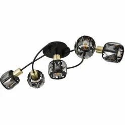 Lampes Dorées-Luminaires Globo Lighting Plafonnier Globo INDIANA Noir, 5 lumières