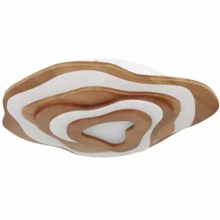 Lampes En Bois-Luminaires Globo Lighting Plafonnier Globo JACKS LED Bois foncé, Blanc, 1 lumière, Télécommandes