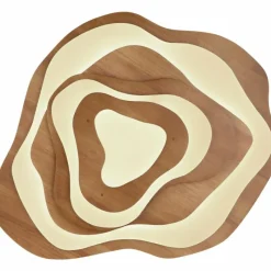 Lampes En Bois-Luminaires Globo Lighting Plafonnier Globo JACKS LED Bois foncé, Blanc, 1 lumière, Télécommandes