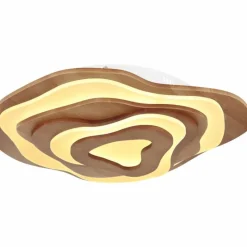 Lampes En Bois-Luminaires Globo Lighting Plafonnier Globo JACKS LED Bois foncé, Blanc, 1 lumière, Télécommandes