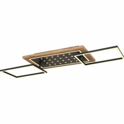 Lampes En Bois-Luminaires Globo Lighting Plafonnier Globo JIMBO LED Bois foncé, Noir, 2 lumières