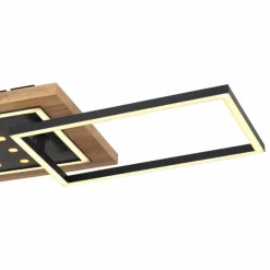 Lampes En Bois-Luminaires Globo Lighting Plafonnier Globo JIMBO LED Bois foncé, Noir, 2 lumières