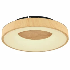 Lampes En Bois-Luminaires Globo Lighting Plafonnier Globo JOLLI LED Couleur bois, 1 lumière, Télécommandes