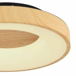 Lampes En Bois-Luminaires Globo Lighting Plafonnier Globo JOLLI LED Couleur bois, 1 lumière, Télécommandes