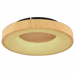 Lampes En Bois-Luminaires Globo Lighting Plafonnier Globo JOLLI LED Couleur bois, 1 lumière, Télécommandes