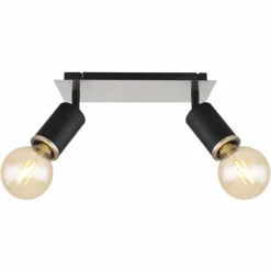 Luminaires Globo Lighting Plafonnier Globo JOSEBA Noir, 2 lumières* Plafonniers