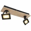 Lampes En Bois-Luminaires Globo Lighting Plafonnier Globo JOYA LED Bois clair, Noir, 2 lumières
