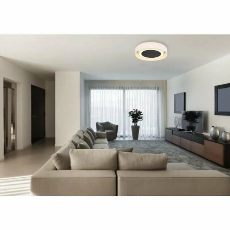 Lampes En Tissu-Luminaires Globo Lighting Plafonnier Globo JUDITH LED Blanc, 1 lumière