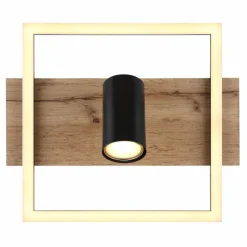 Lampes En Bois-Luminaires Globo Lighting Plafonnier Globo KASSU LED Couleur bois, Noir, Blanc, 1 lumière