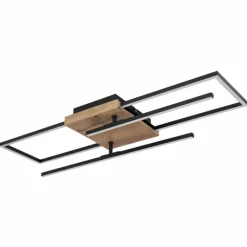 Luminaires Scandinaves-Luminaires Globo Lighting Plafonnier Globo KENDRA LED Bois clair, Couleur bois, Noir, 1 lumière