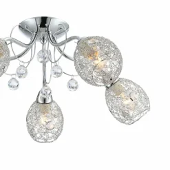 Lampe Turque-Luminaires Globo Lighting Plafonnier Globo KORDULA Chrome, 5 lumières