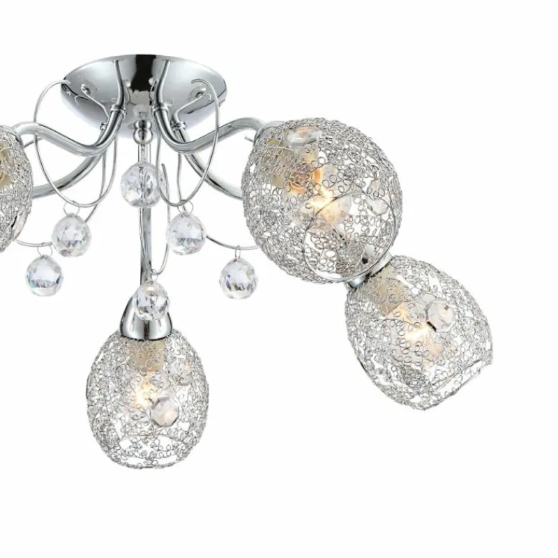 Lampe Turque-Luminaires Globo Lighting Plafonnier Globo KORDULA Chrome, 5 lumières