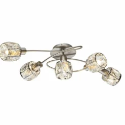 Lampe Turque-Luminaires Globo Lighting Plafonnier Globo Kris Nickel mat, 5 lumières