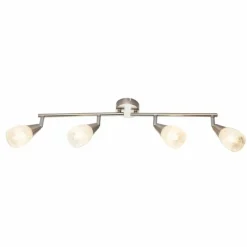 Luminaires Globo Lighting Plafonnier Globo KRISTALL Nickel mat, 4 lumières