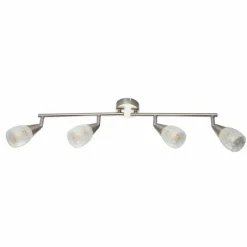 Luminaires Globo Lighting Plafonnier Globo KRISTALL Nickel mat, 4 lumières