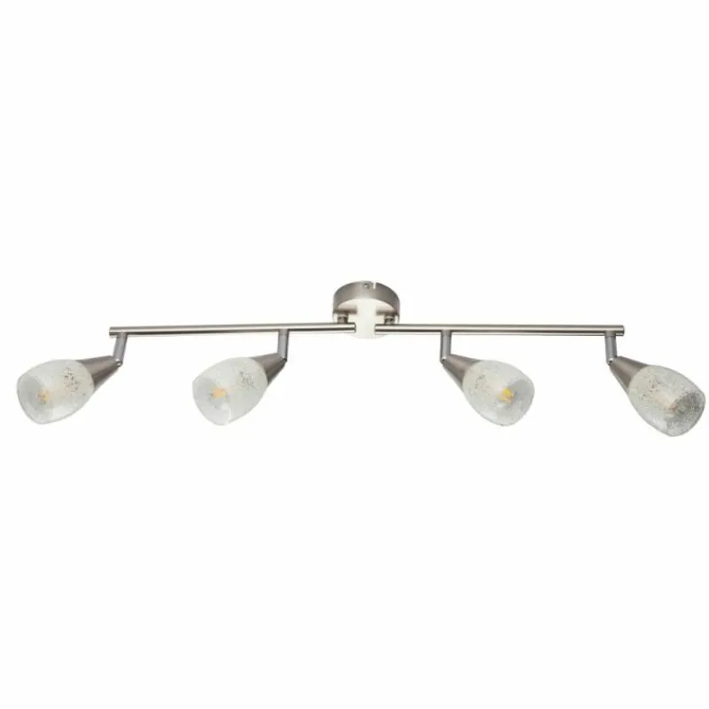 Luminaires Globo Lighting Plafonnier Globo KRISTALL Nickel mat, 4 lumières