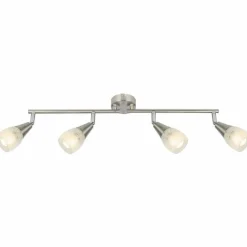 Luminaires Globo Lighting Plafonnier Globo KRISTALL Nickel mat, 4 lumières