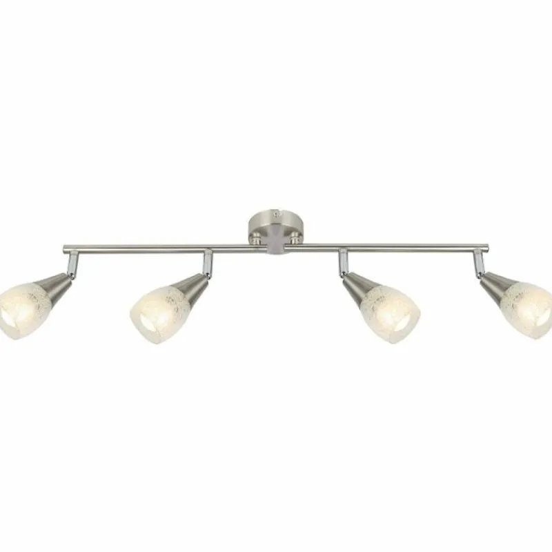 Luminaires Globo Lighting Plafonnier Globo KRISTALL Nickel mat, 4 lumières