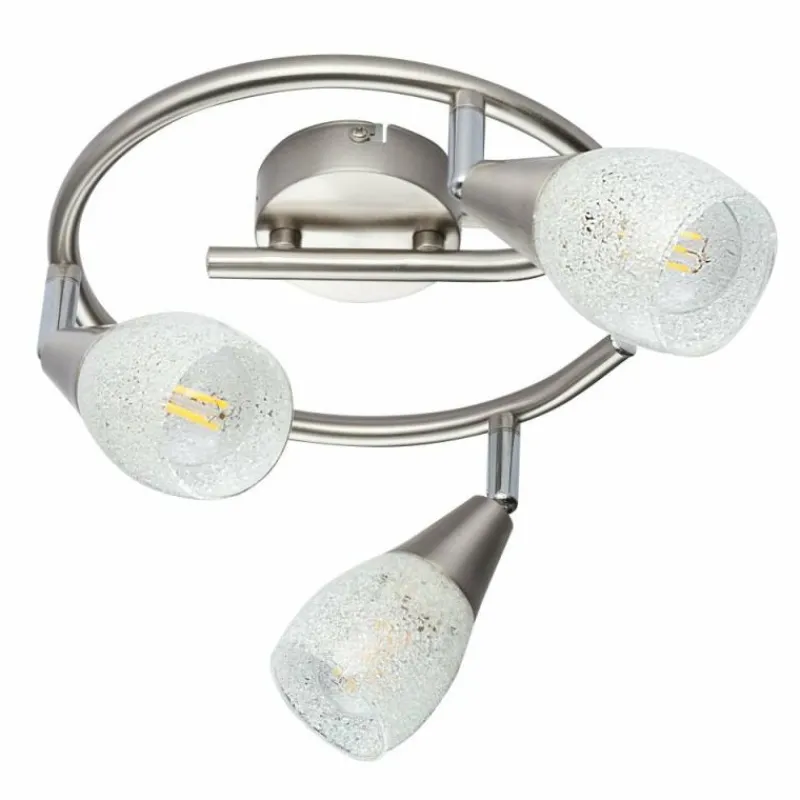 Luminaires Globo Lighting Plafonnier Globo KRISTALL Nickel mat, 3 lumières