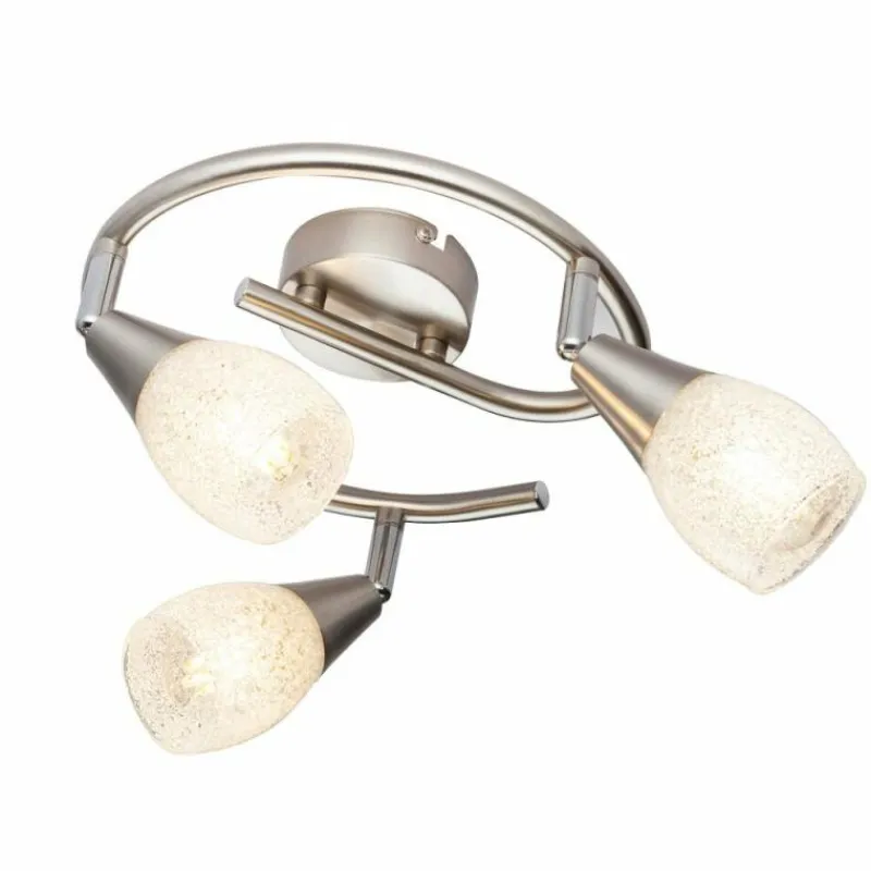 Luminaires Globo Lighting Plafonnier Globo KRISTALL Nickel mat, 3 lumières