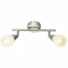 Luminaires Globo Lighting Plafonnier Globo KRISTALL Nickel mat, 2 lumières