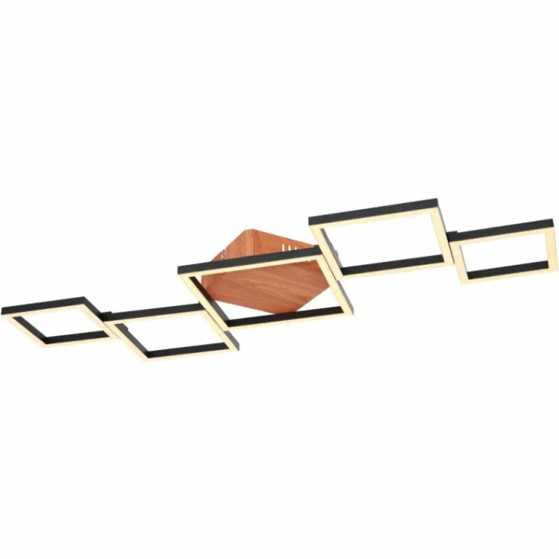 Lampes En Bois-Luminaires Globo Lighting Plafonnier Globo KURIO LED Noir, 1 lumière