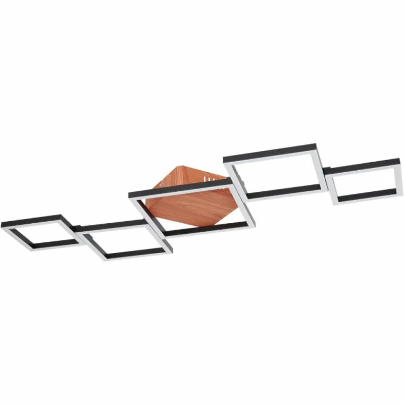 Lampes En Bois-Luminaires Globo Lighting Plafonnier Globo KURIO LED Noir, 1 lumière