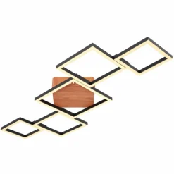 Lampes En Bois-Luminaires Globo Lighting Plafonnier Globo KURIO LED Noir, 1 lumière