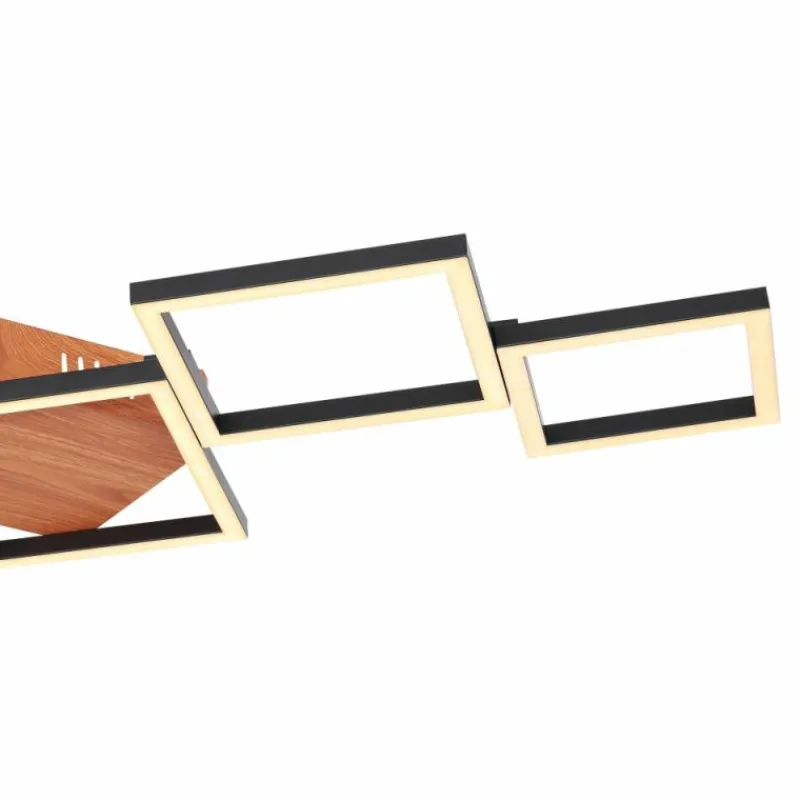 Lampes En Bois-Luminaires Globo Lighting Plafonnier Globo KURIO LED Noir, 1 lumière