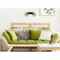 Lampes En Bois-Luminaires Globo Lighting Plafonnier Globo LACKY Bois clair, Noir, 2 lumières