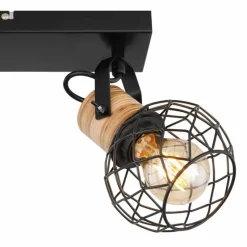 Lampes En Bois-Luminaires Globo Lighting Plafonnier Globo LACKY Bois clair, Noir, 2 lumières