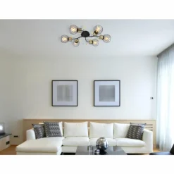 Luminaires Globo Lighting Plafonnier Globo LALLY Laiton, Noir, 6 lumières* Plafonniers