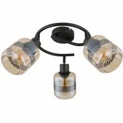 Luminaires Globo Lighting Plafonnier Globo LAZARUS Noir, 3 lumières