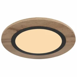 Lampes En Bois-Luminaires Globo Lighting Plafonnier Globo LEA LED Couleur bois, Noir, 1 lumière