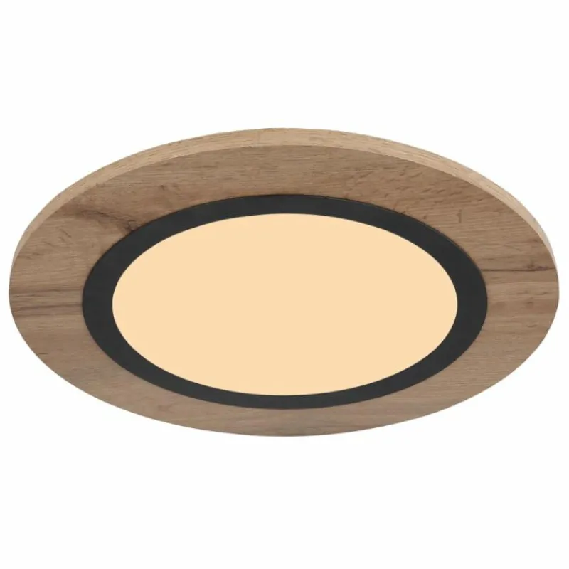 Lampes En Bois-Luminaires Globo Lighting Plafonnier Globo LEA LED Couleur bois, Noir, 1 lumière