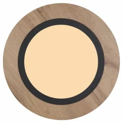 Lampes En Bois-Luminaires Globo Lighting Plafonnier Globo LEA LED Couleur bois, Noir, 1 lumière