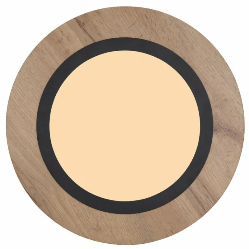 Lampes En Bois-Luminaires Globo Lighting Plafonnier Globo LEA LED Couleur bois, Noir, 1 lumière