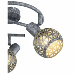 Lampes Vintages & Rétros-Luminaires Globo Lighting Plafonnier Globo LELA Argent Oxydé, 3 lumières