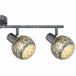 Lampes Vintages & Rétros-Luminaires Globo Lighting Plafonnier Globo LELA Argent Oxydé, 4 lumières