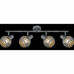 Lampes Vintages & Rétros-Luminaires Globo Lighting Plafonnier Globo LELA Argent Oxydé, 4 lumières