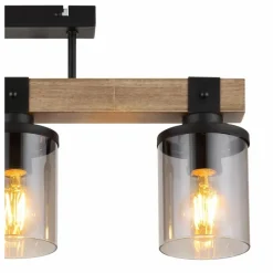 Suspension Verre Fumé-Luminaires Globo Lighting Plafonnier Globo LILA Brun, Noir, 3 lumières