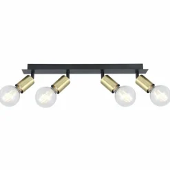 Luminaires Globo Lighting Plafonnier Globo LILIANA Vieux laiton, Noir, 4 lumières* Spots Et Projecteurs