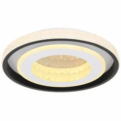 Luminaires Globo Lighting Plafonnier Globo LUCKY LED Noir, Blanc, 1 lumière, Télécommandes* Éclairage Led