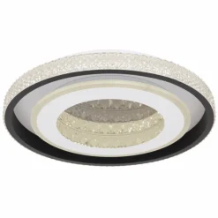 Luminaires Globo Lighting Plafonnier Globo LUCKY LED Noir, Blanc, 1 lumière, Télécommandes* Éclairage Led